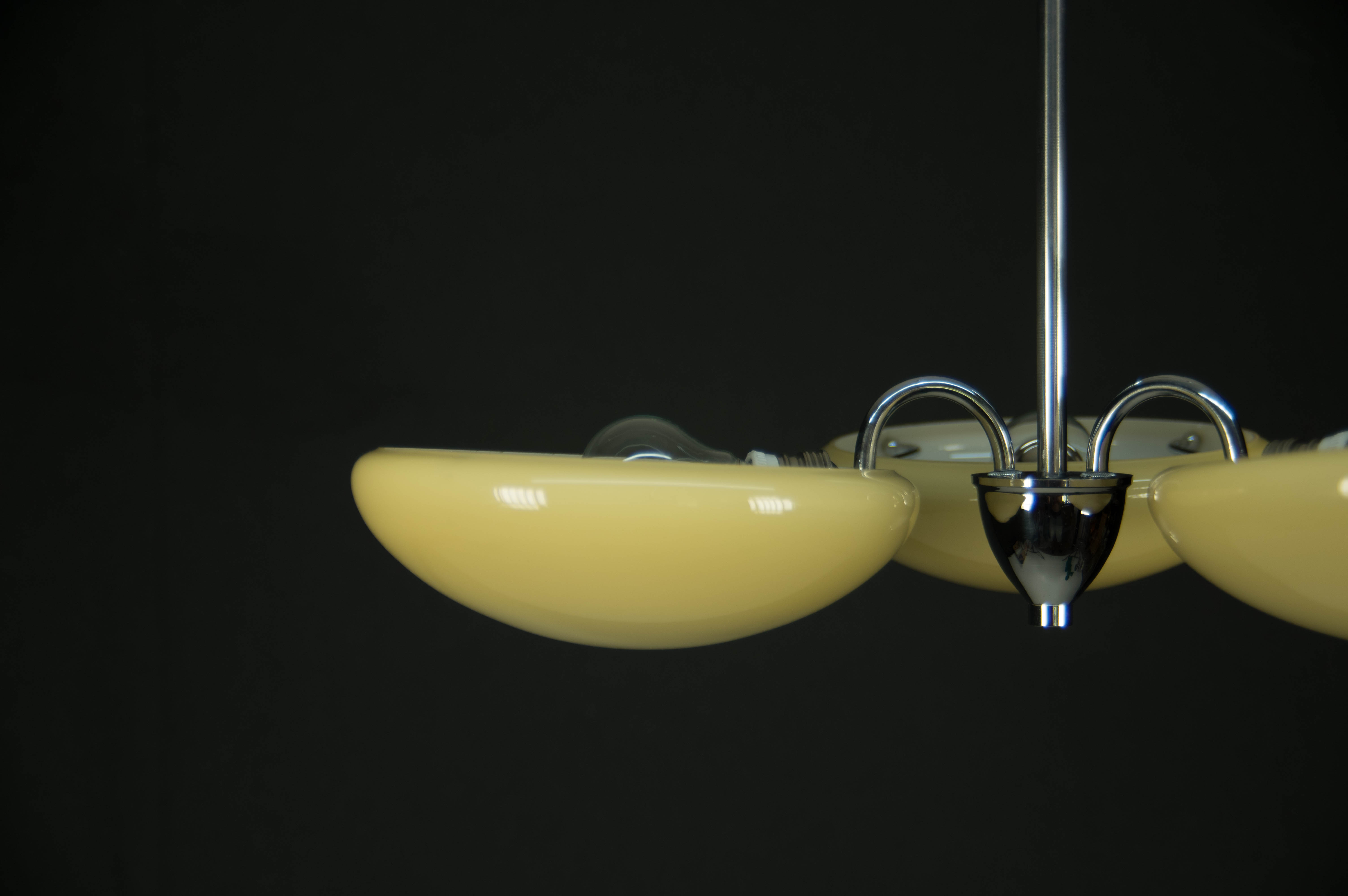 Minimalist 3-flamming Chandelier, 1930s