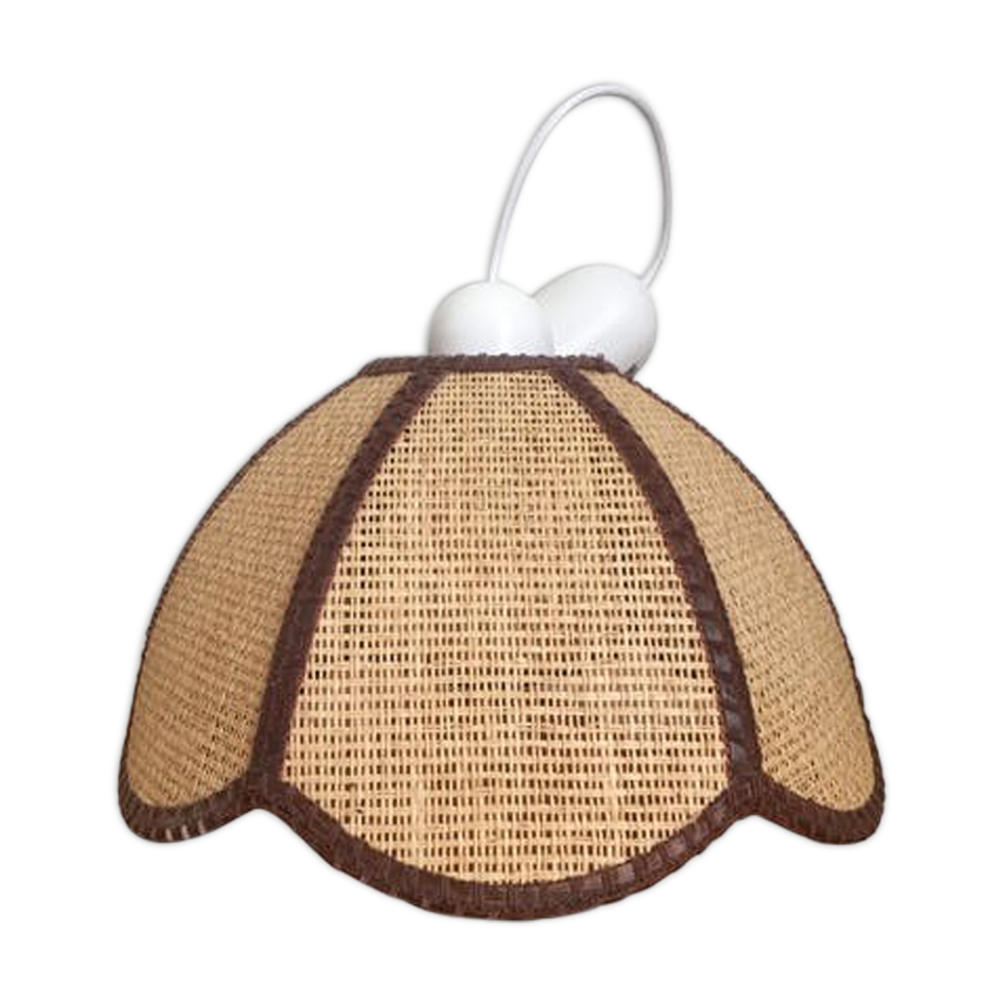 Vintage wicker hanging lamp shaped flower