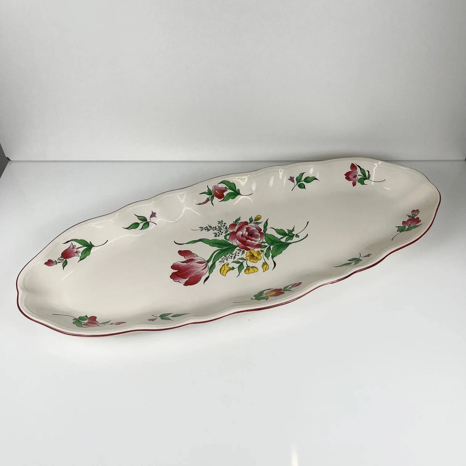 Large fish platter model Réverbère by KG Lunéville