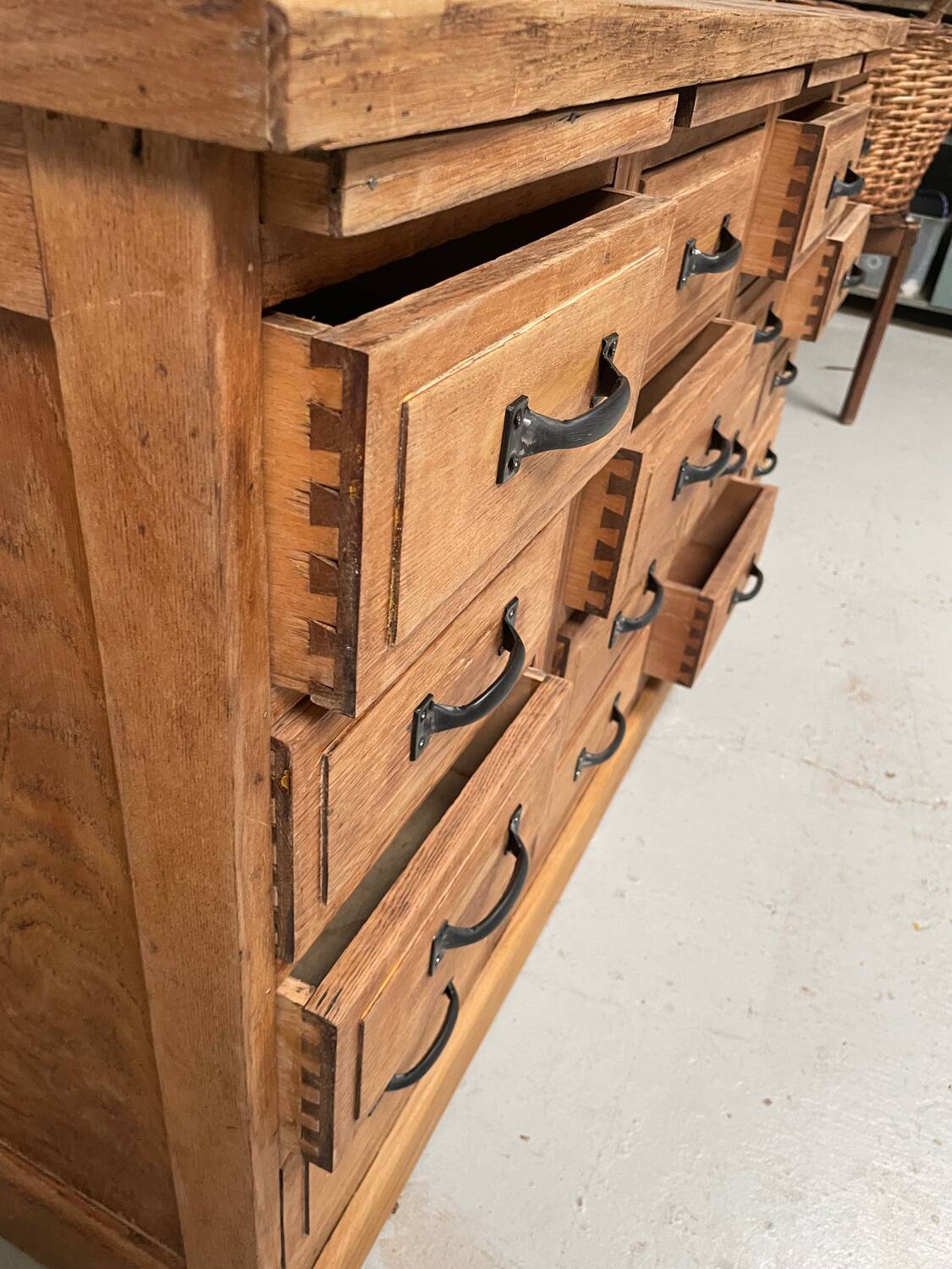 Old oak hardware cabinet