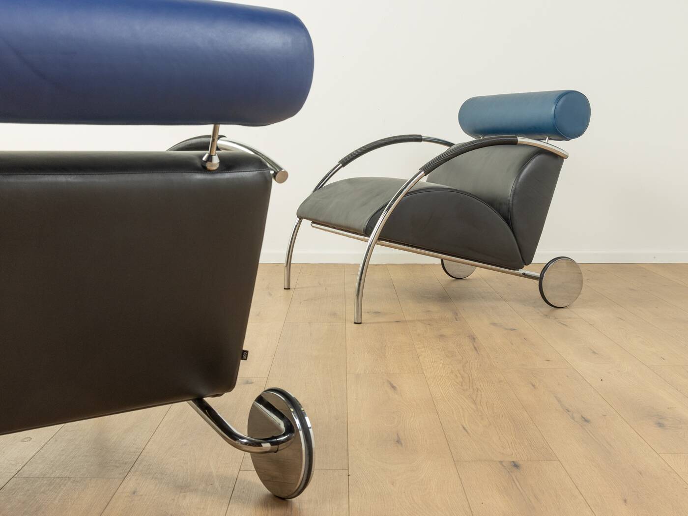 Fauteuil en chrome et cuir Zyklus par Peter Maly pour COR, 1984