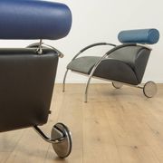 Fauteuil en chrome et cuir Zyklus par Peter Maly pour COR, 1984