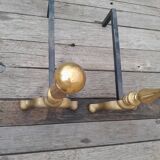 Paire de chenets anciens laiton