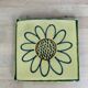 70s ceramic tile flower trivet, wall decoration