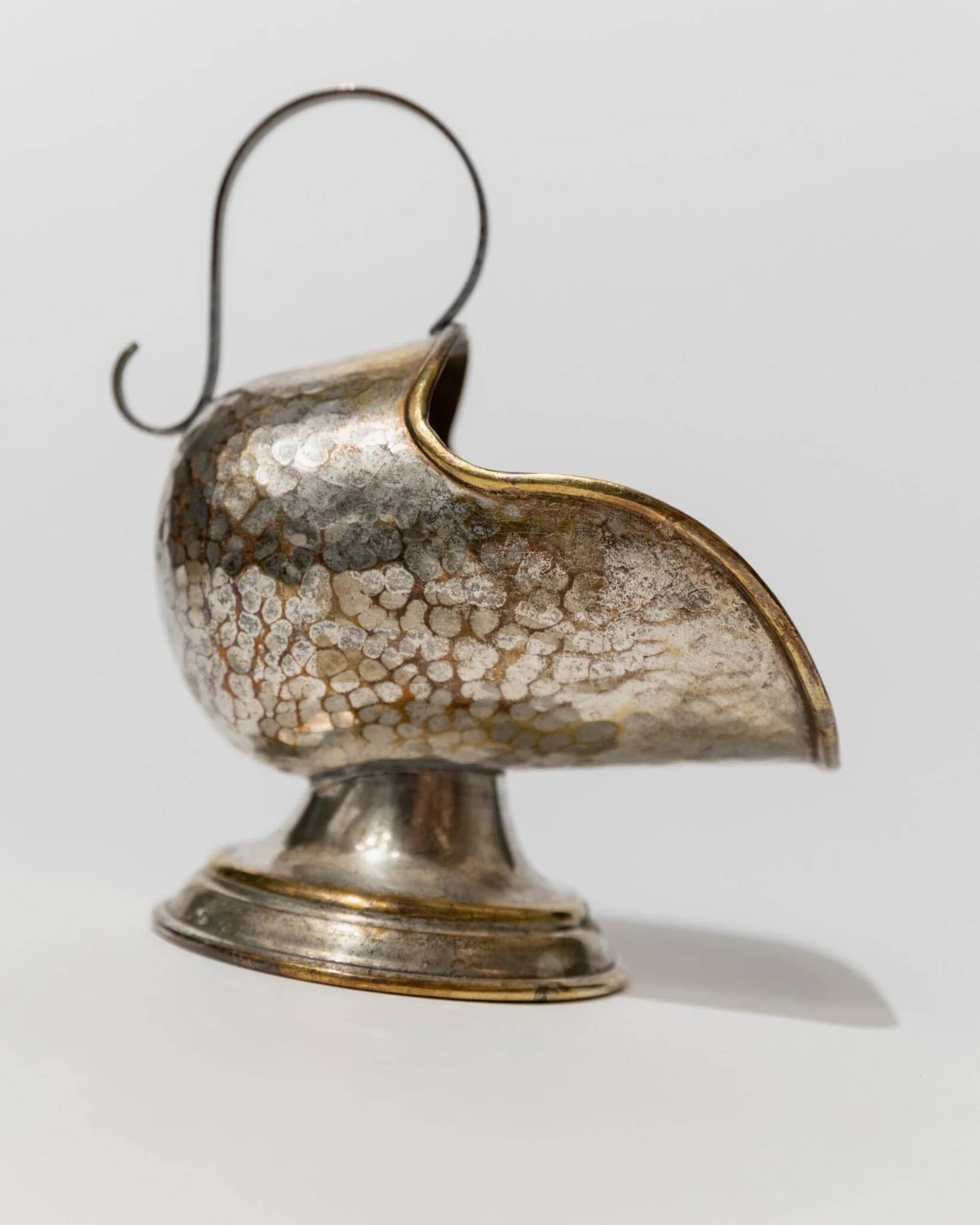 Argent Silver-Plated, Hand-Carved Footed Sugar Box with Dosing Spoon - Italian 1920s Retro Table Decor