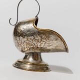 Argent Silver-Plated, Hand-Carved Footed Sugar Box with Dosing Spoon - Italian 1920s Retro Table Decor