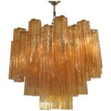 Lustre en verre de murano ambre « tronchi » d6