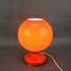Lampe de table champignon en verre opalin orange tchèque des années 1970