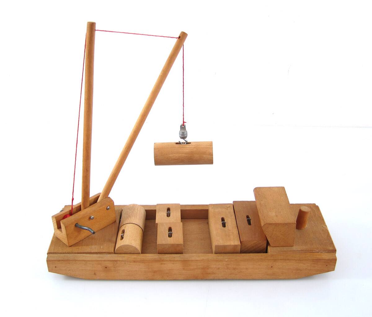 Vintage 60s wooden toy boat by "Sliedrecht"