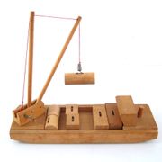 Vintage 60s wooden toy boat by "Sliedrecht"