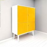 Vintage Schrank weis gelb