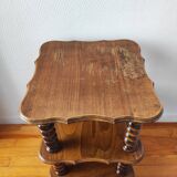 Table d'appoint, chevet en bois tourné