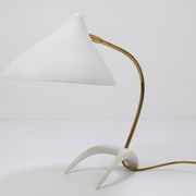 White brass desk or table lamp in the Louis Kalff style from the 1950s.