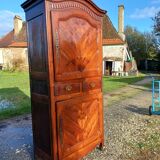 Armoire 19 ème en noyer 2 portes 2 tiroirs