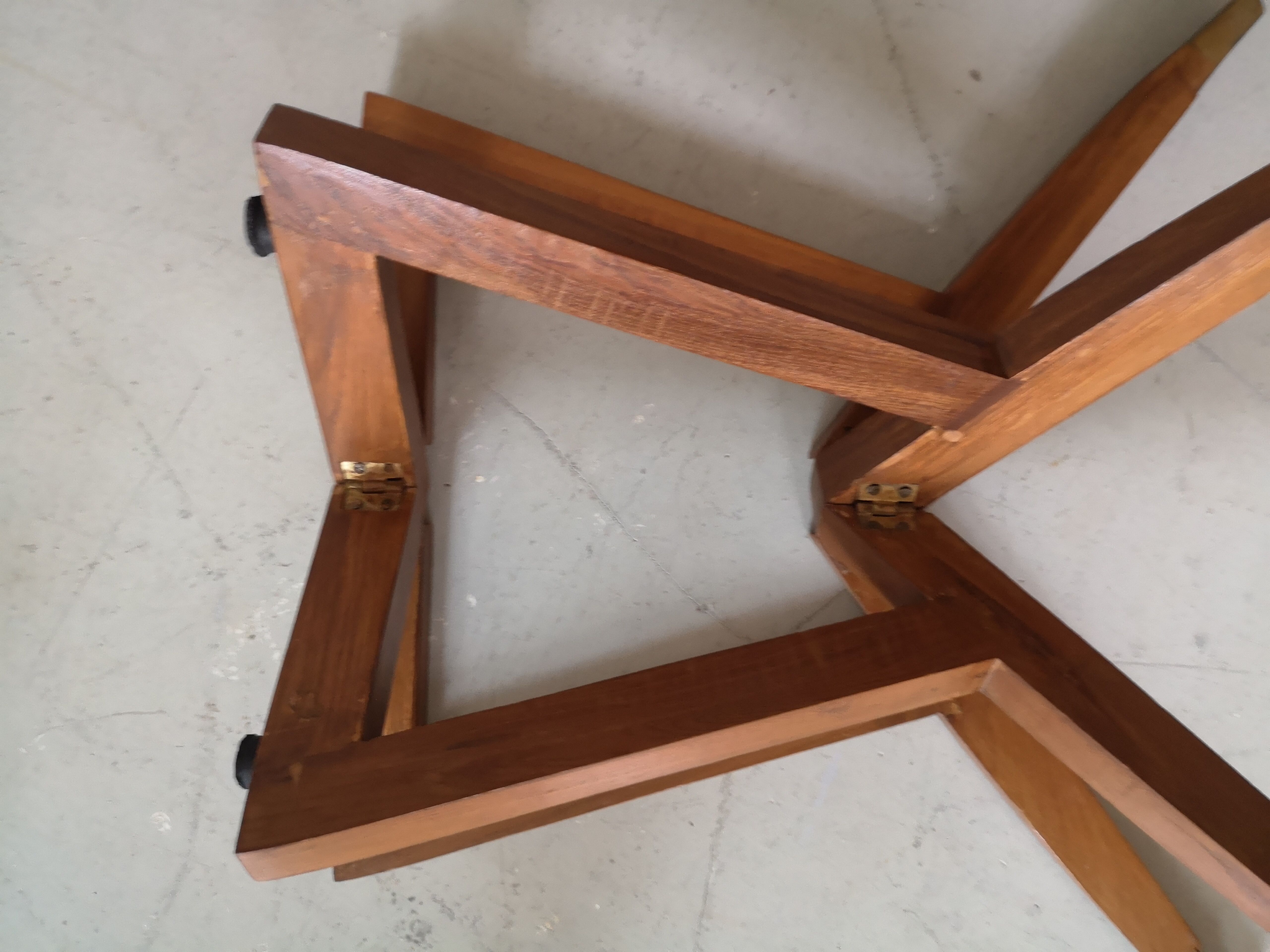 Scandinavian coffee table in star wood and glass 1970