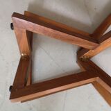 Scandinavian coffee table in star wood and glass 1970