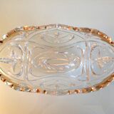 Cut crystal fruit bowl with gold rim / vintage 50s-60s