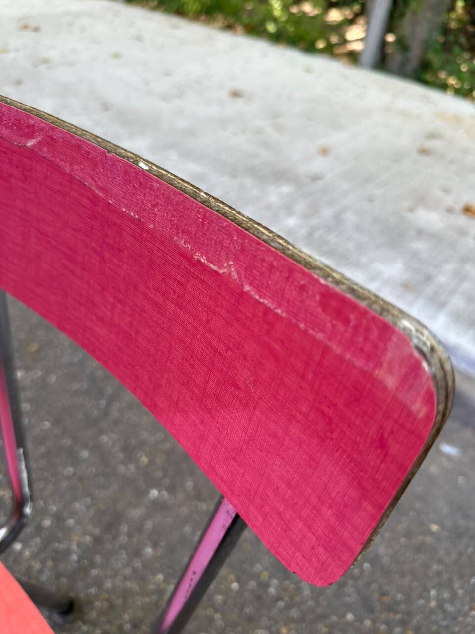 Vintage red Formica & chrome chair — 50s/60s Pop Chic style