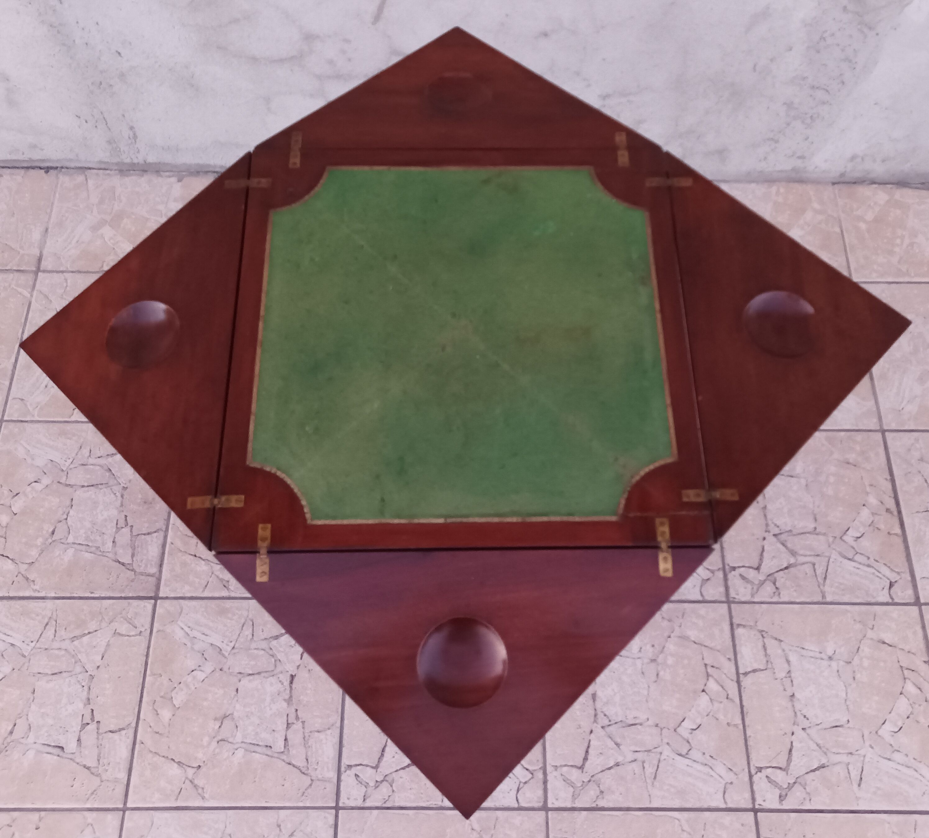 Game table in mahogany late 19th