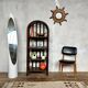 Vintage rattan bookcase shelf