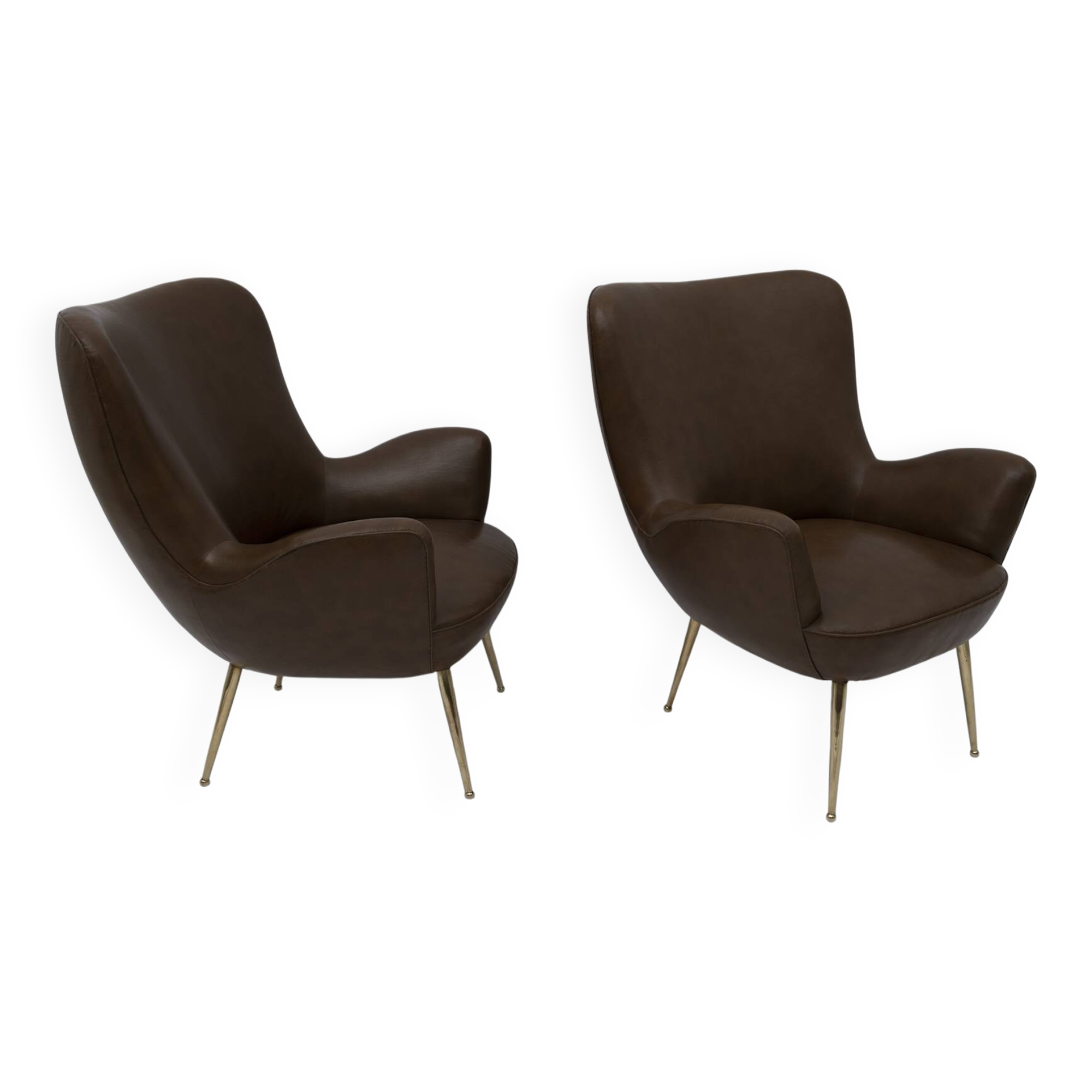 Pair of Mid-century Modern Italian Design Armchairs, 1950s