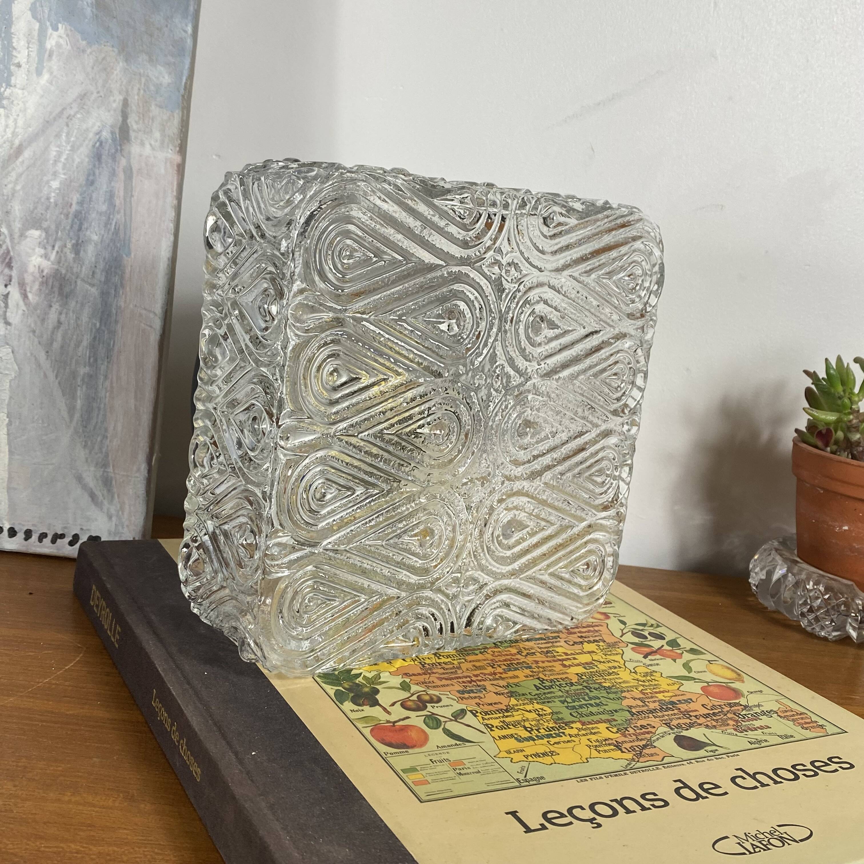 Square wall lamp ceiling light transparent glass vintage fixture