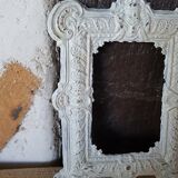 Small old frame in repelled brass patinated white