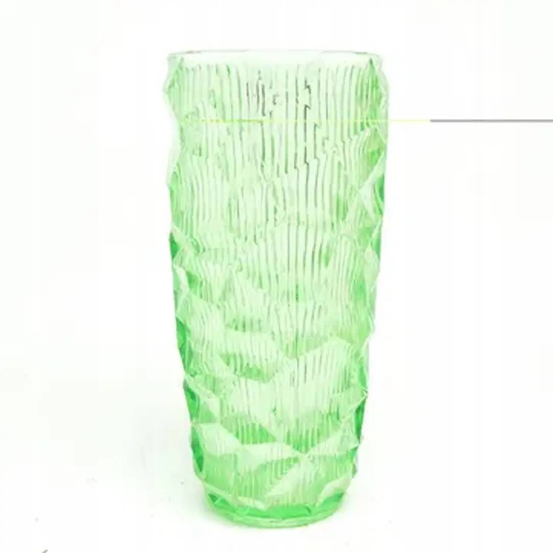 Okulus vase, mid-century modern, turquoise glass, Ząbkowice, Poland, 1970s