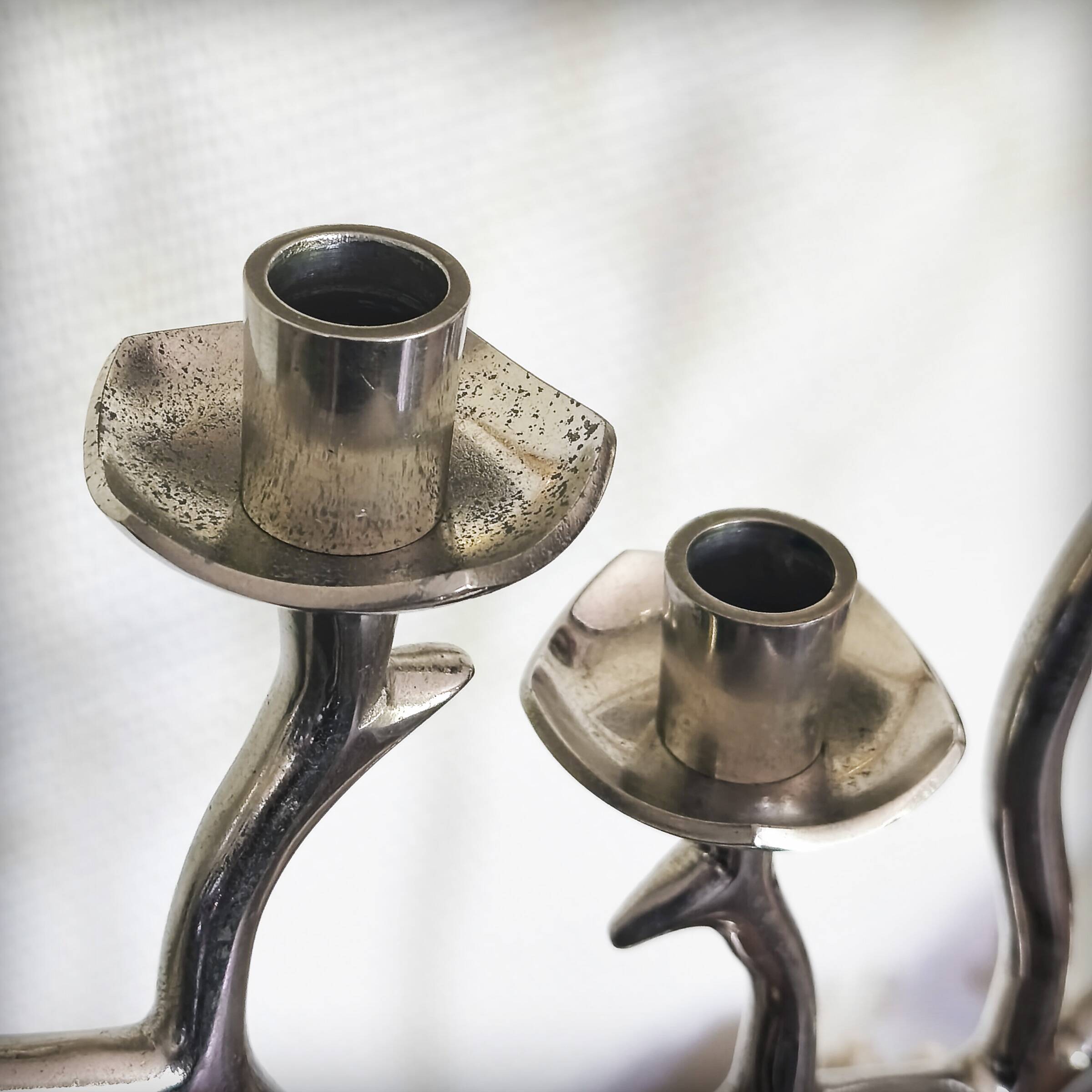 XXL Menorah, aluminium chandelier, 1970s