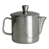 Small shiny stainless steel teapot