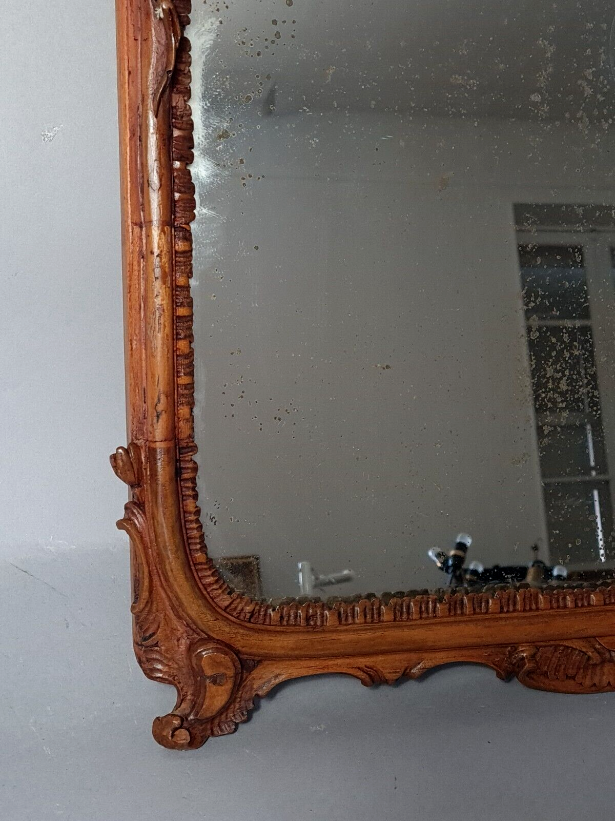 Miroir xixe siècle encadrement bois sculpté 72x54 cm sb