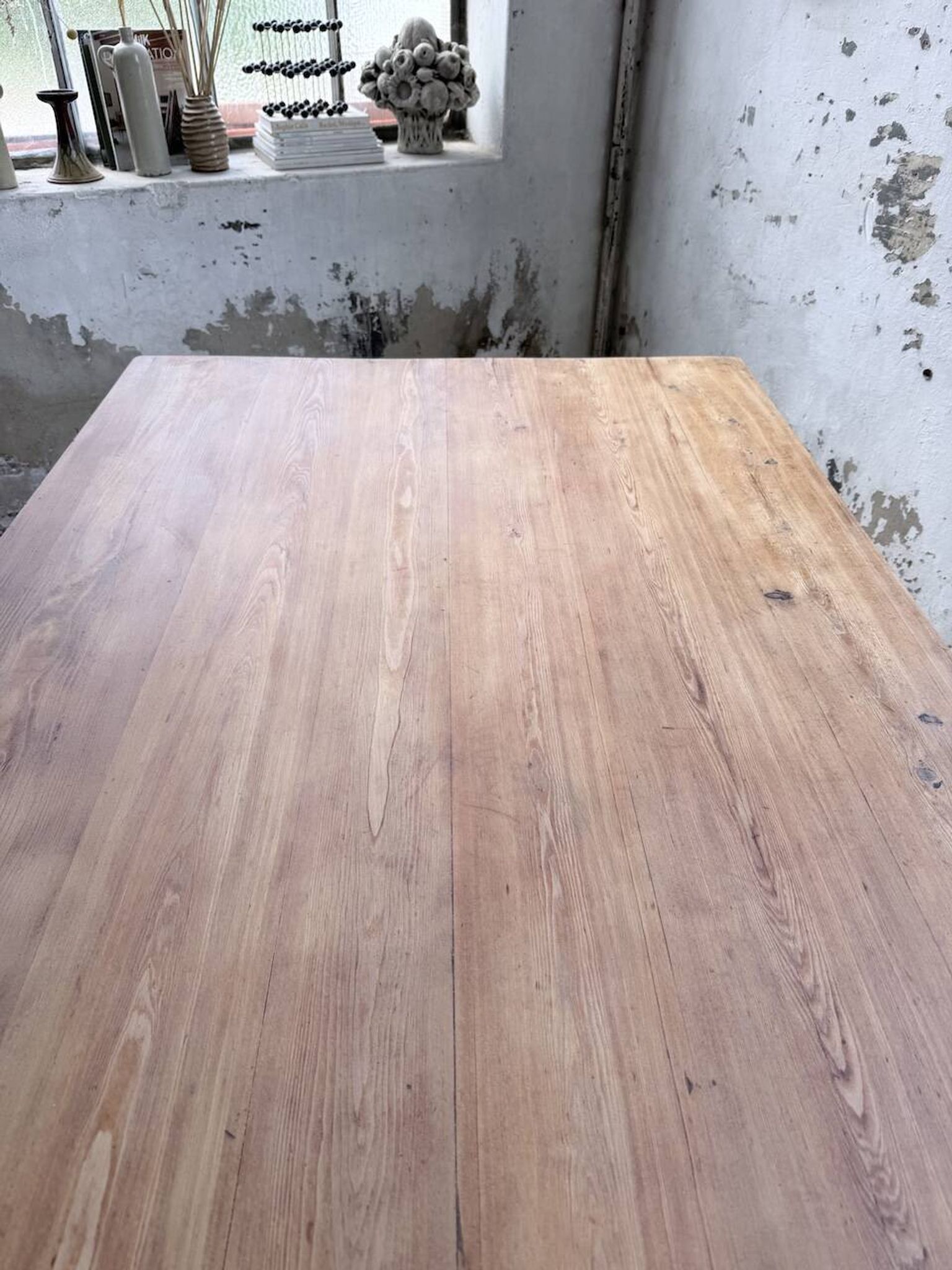 Farm table pitch pine 2 x 1 m from the 1950s