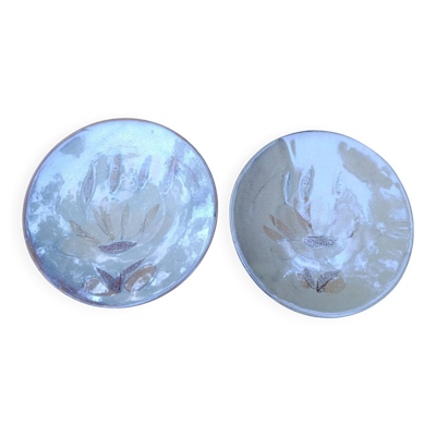 Deux petites assiettes de la poterie La Roue à Vallauris 1960/70