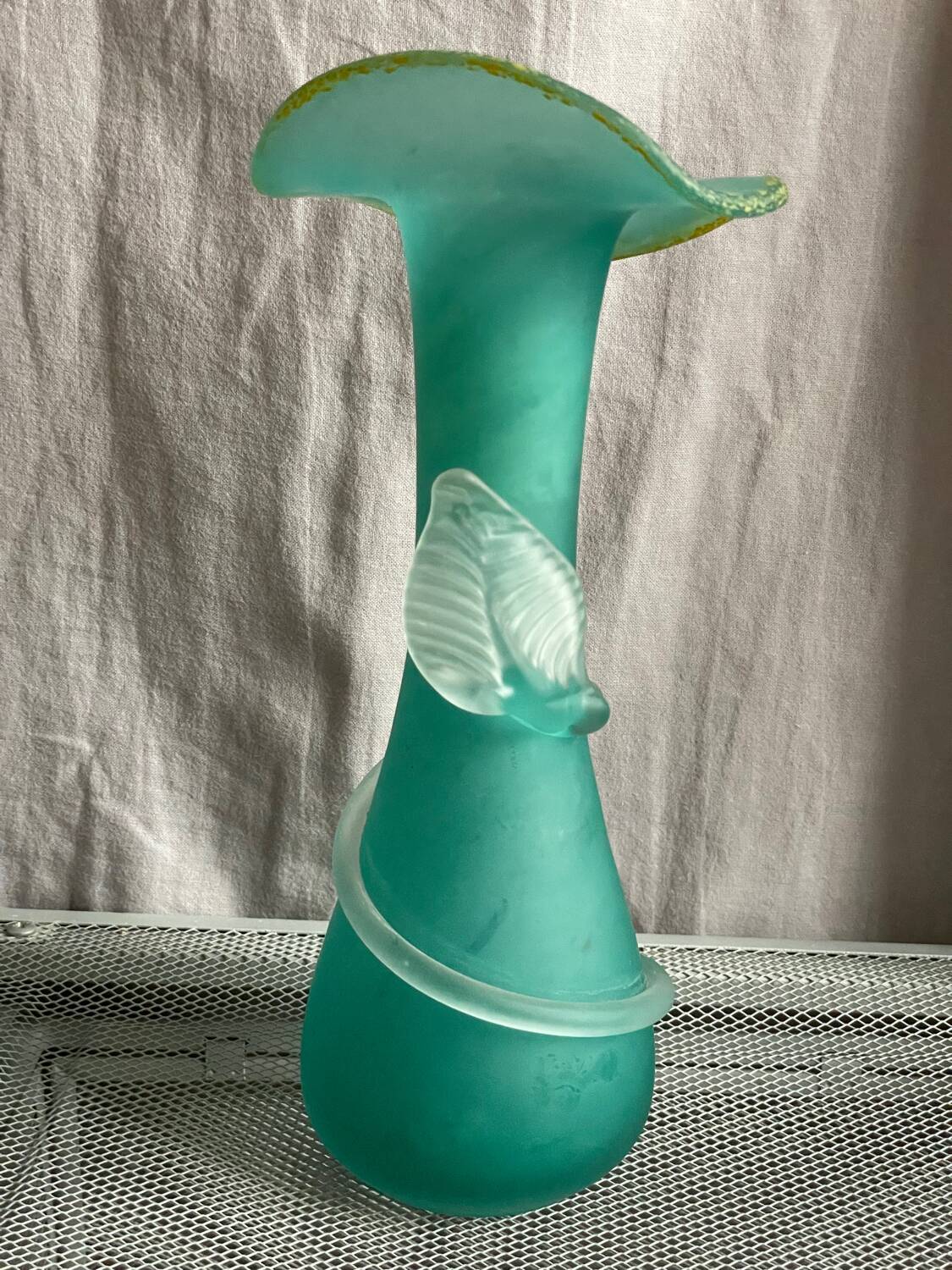 Glass paste vase, art glassworks from Toul, France