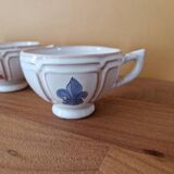 Henriot in Quimper - Set of 6 chocolate cups - Decorated with a pink rooster