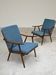 Pair of blue boomerang armchairs by Antonin Suman for Ton (Thonet) 1960