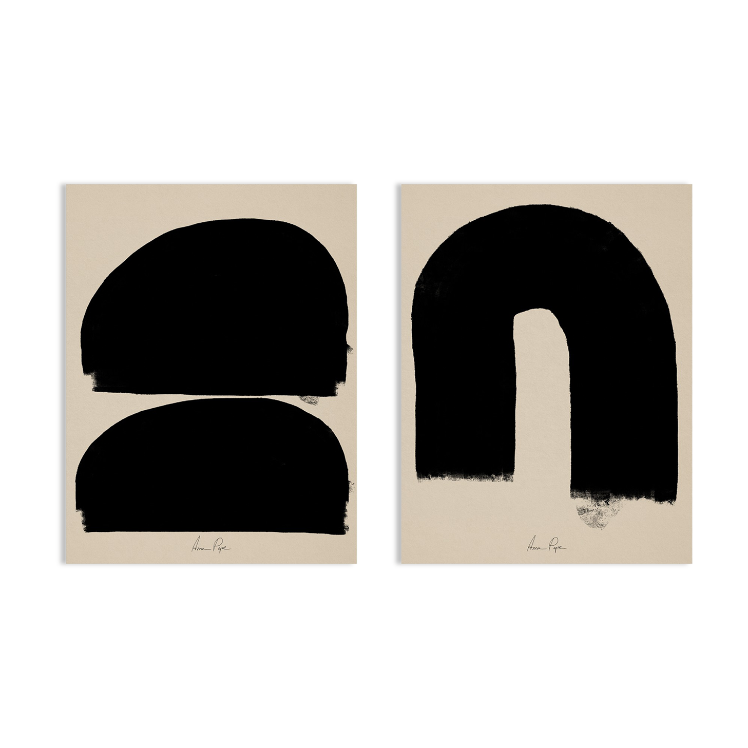 Pair of giclee prints, abstract wall art set of two, 50x70cm