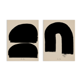 Pair of giclee prints, abstract wall art set of two, 50x70cm