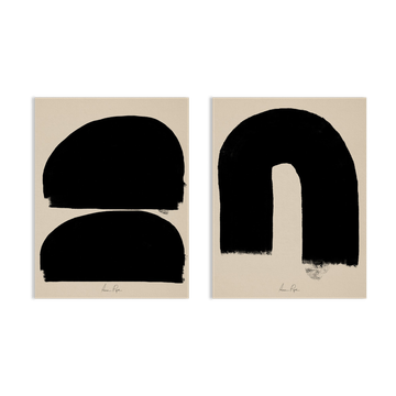 Pair of giclee prints, abstract wall art set of two, 50x70cm