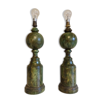 turned wooden lamp legs