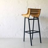 Wood and iron stool