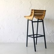 Tabouret en bois et en fer