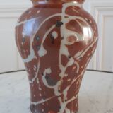 Ceramic vase handmade stoneware 60-70s signed