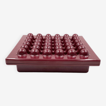 Ettore Sottsass, wine red big ashtray, Olivetti Synthesis, Sistema 45 series, 1971