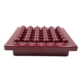 Ettore Sottsass, wine red big ashtray, Olivetti Synthesis, Sistema 45 series, 1971