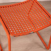 Pair of vintage red garden chairs from the 70s, italian design