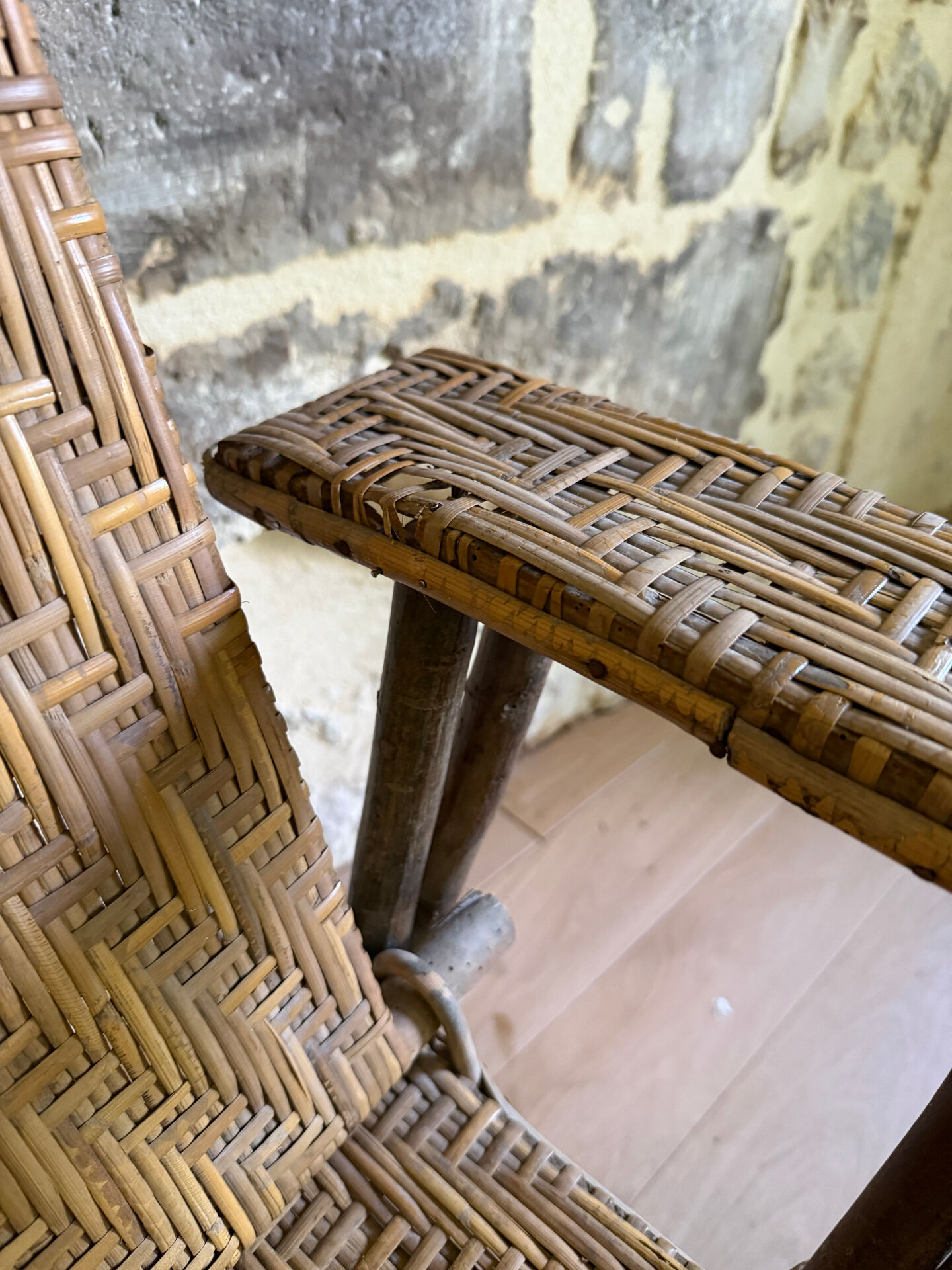 Chaise longue en rotin