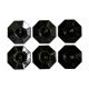 Set of 6 black egg cups