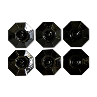 Set of 6 black egg cups