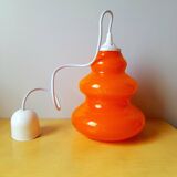 70s orange opaline pendant light